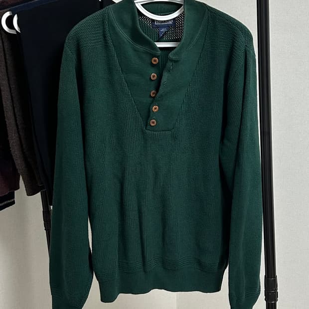 랜즈 엔드 헨리넥 니트 S 그린