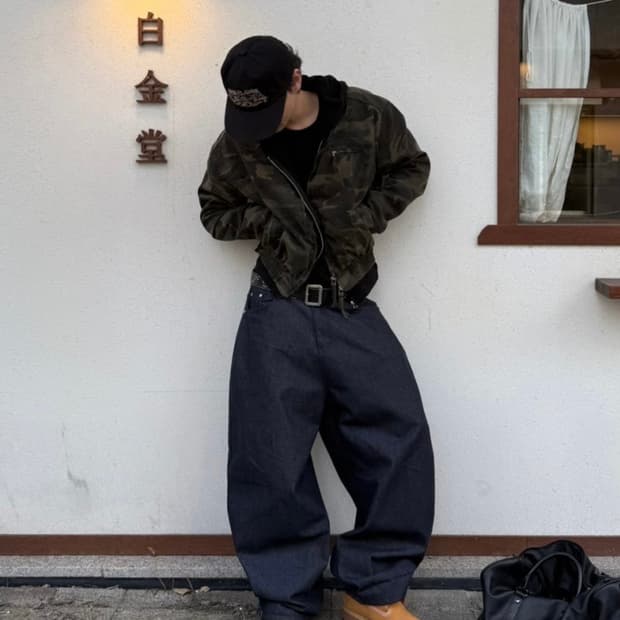 핀터레스트 인디고 배기 데님