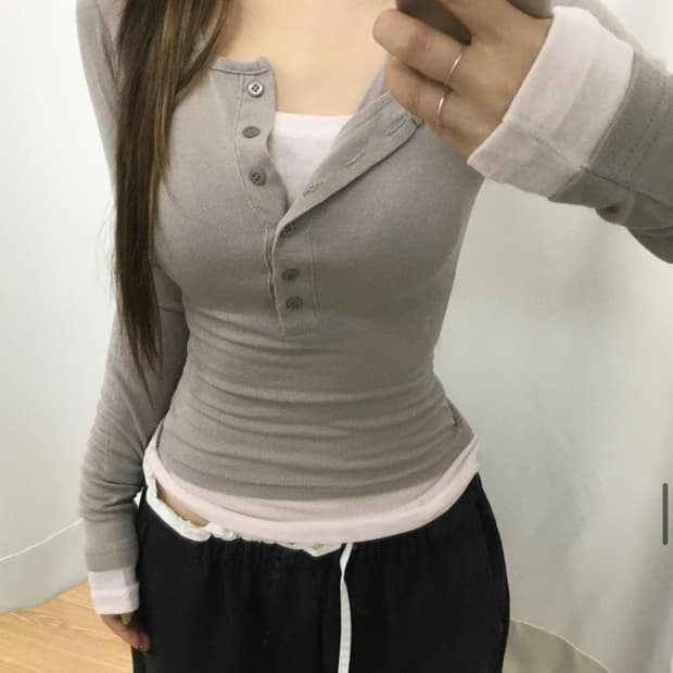 아워캐비넷 coloration layered tee