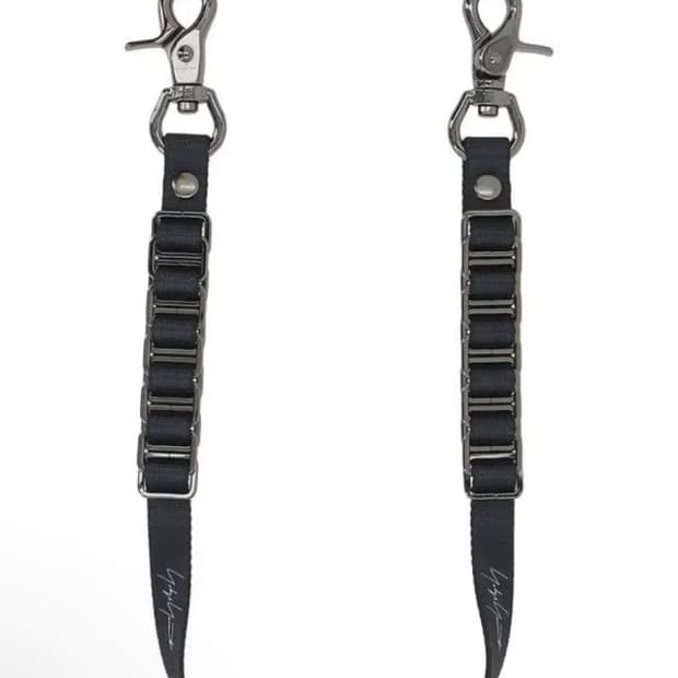 요지 야마모토 로고밴드 키링스트랩 블랙OS 