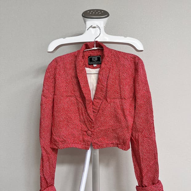 아메리칸 빈티지 레드 도트 크롭 재킷