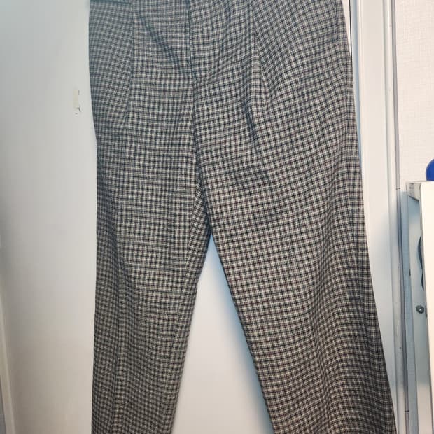 커스텀멜로우 체크 롱 와이드팬츠 34/86