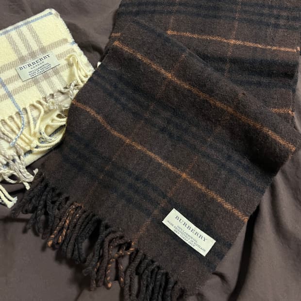 버버리 램스울 브라운 머플러 목도리