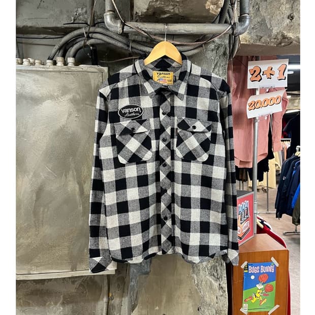 밴슨 레더스 자수 셔츠 자켓 그레이 L #csz3311