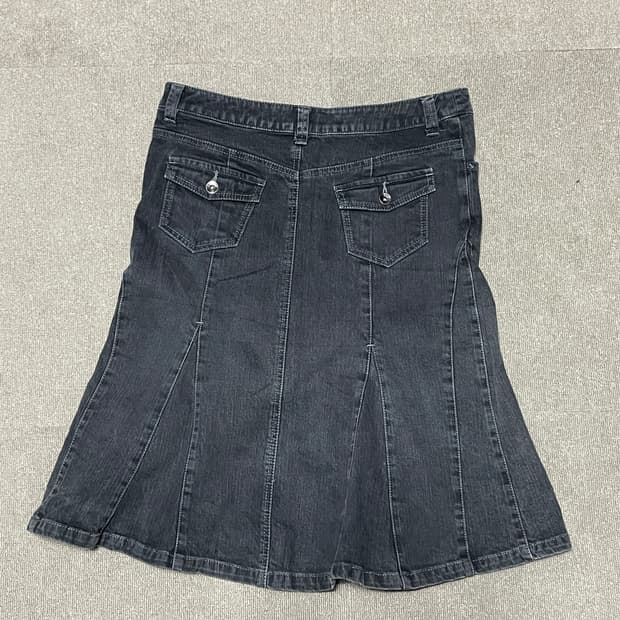 빈티지 카고 플레어핏 데님 스커트 