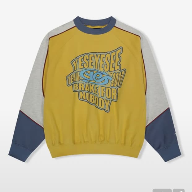 예스아이씨 팀 로고 맨투맨 옐로우