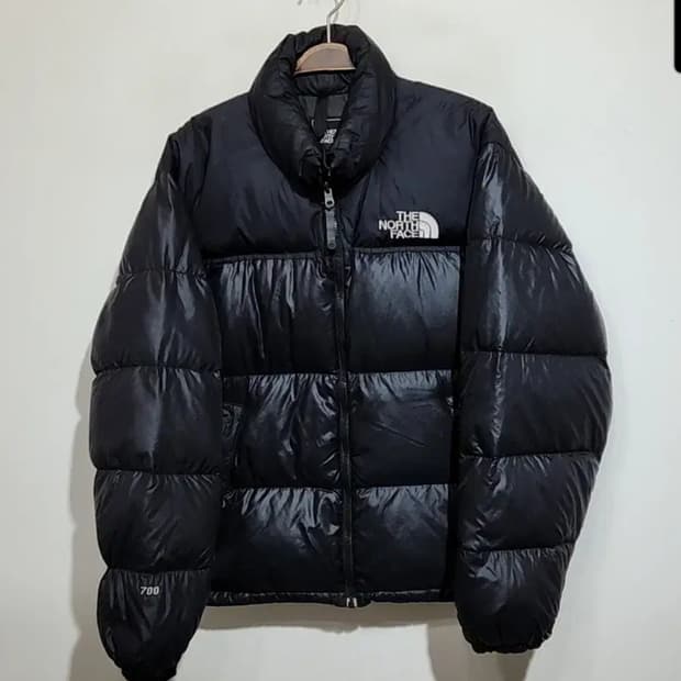 (M) 노스페이스 거위털 눕시패딩 점퍼 블랙 700 구스다운 자켓 