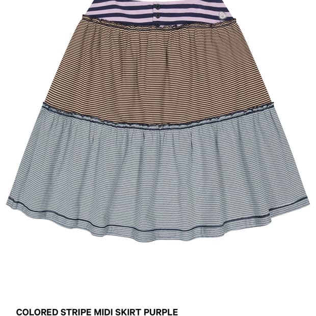 (교환) 코이세이오 COLORED STRIPE MIDI SKIRT