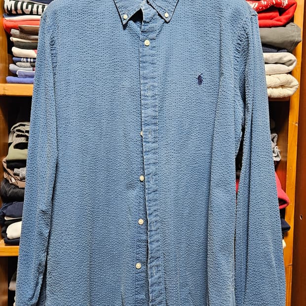 [L] 폴로 랄프로렌 인디고 시어서커 셔츠