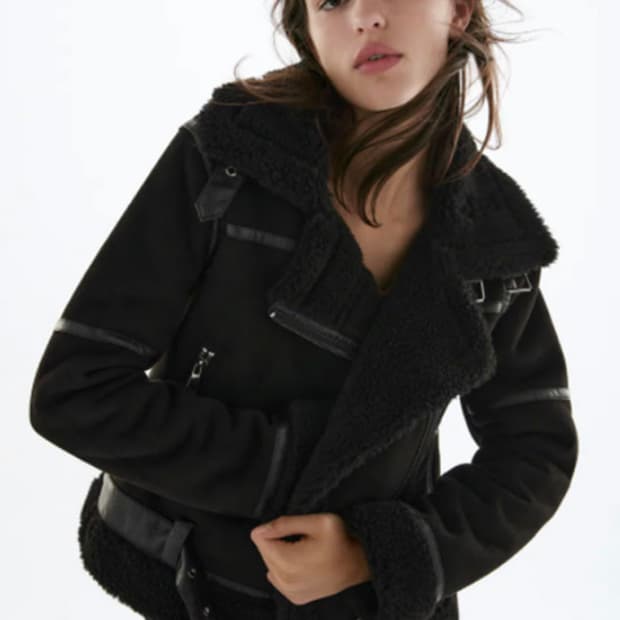 자라 무스탕 더블 페이스드 점퍼