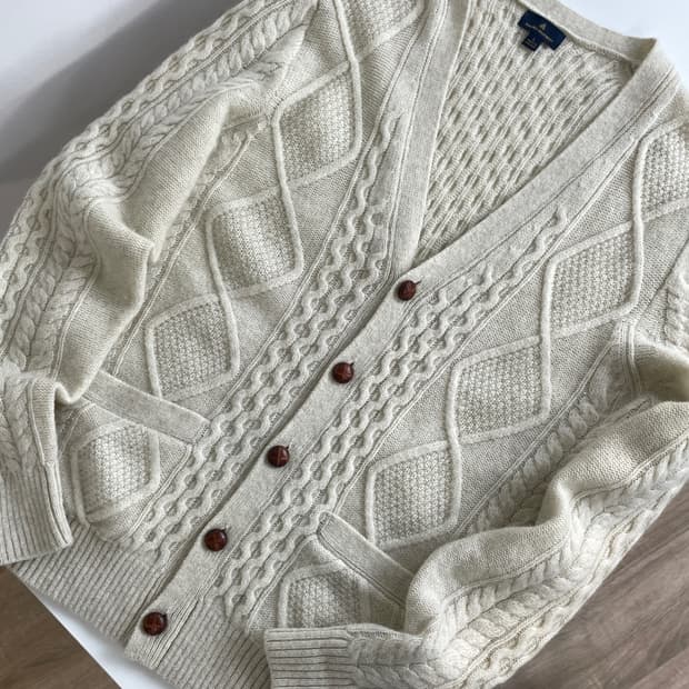 브룩스 브라더스 피셔맨 케이블 가디건 
