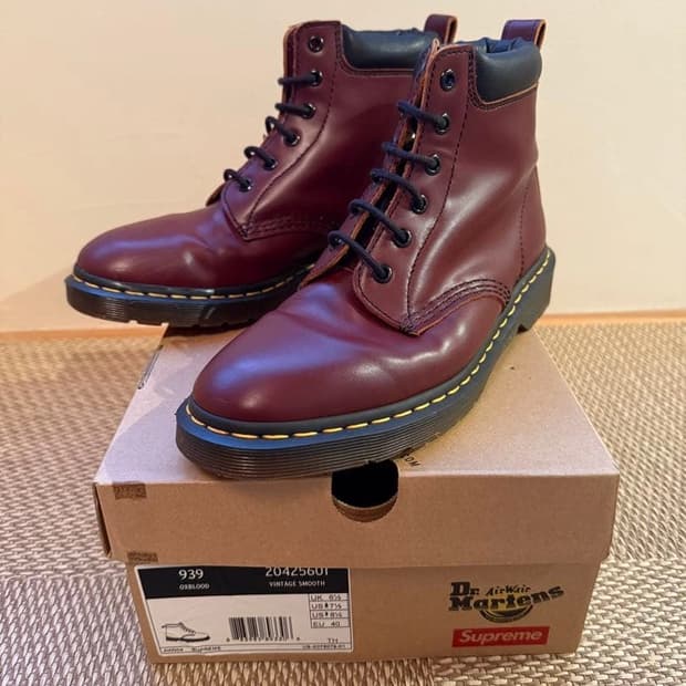 15FW 닥터마틴 x 슈프림 939 6홀 부츠 옥스블러드 255
