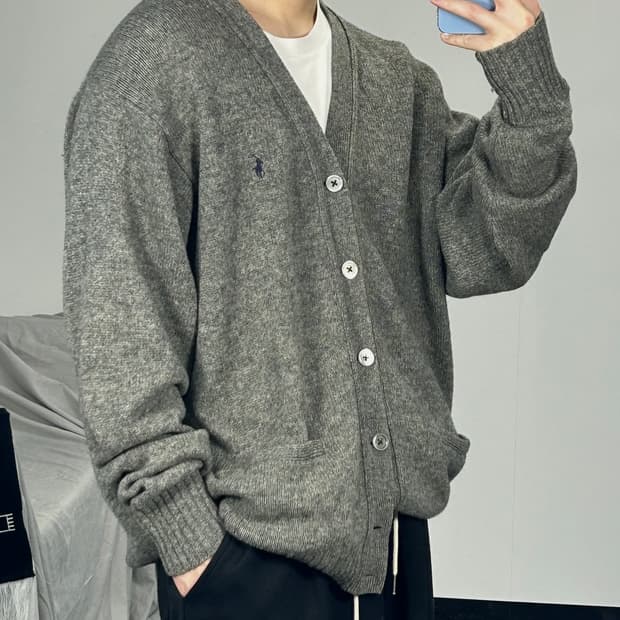 폴로 랄프로렌 포니 램스울 니트 가디건 XL 
