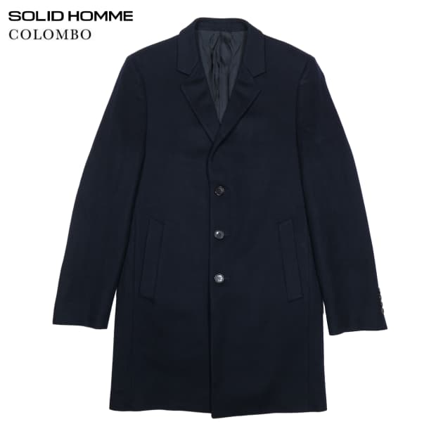 솔리드 옴므 × 콜롬보 울-캐시미어 싱글 코트