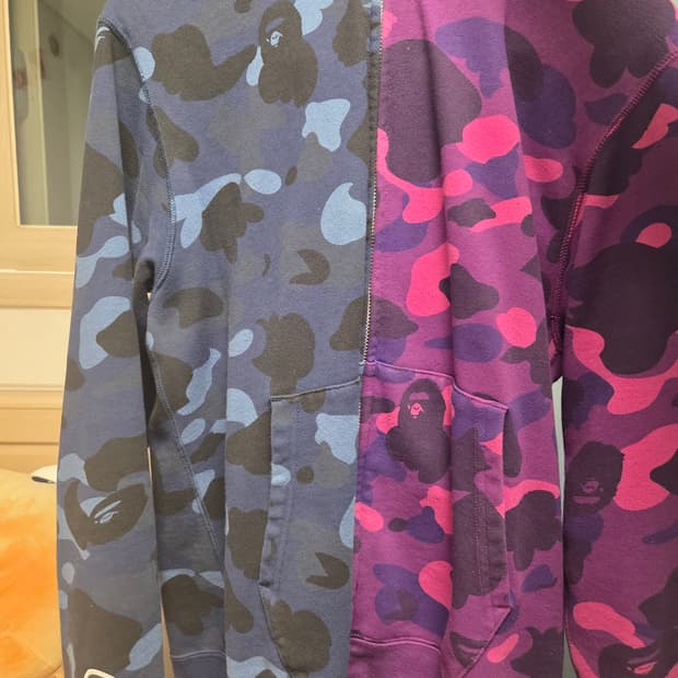 베이프 샤크 후드 반반 블루 청계 퍼플 보라 