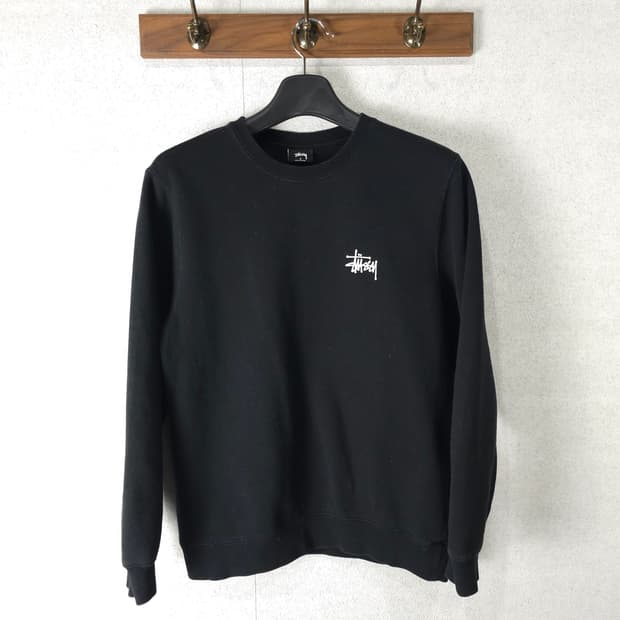 스투시 베이직 기모 맨투맨 S