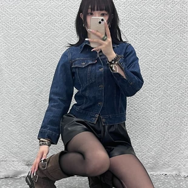 리바이스 70704 빈티지 슬림핏 진청 데님자켓 90 C11153