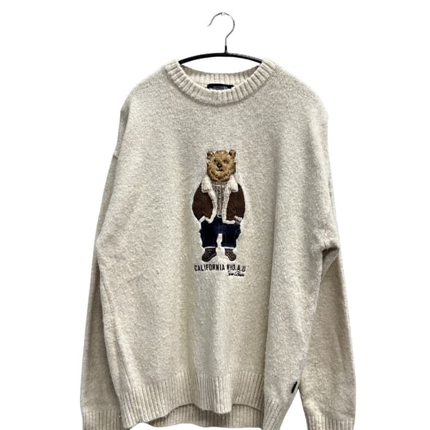 후아유 스티브 베어 라운드 니트 아이보리