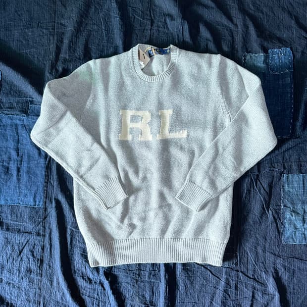폴로 랄프로렌 RL 로고 인타르시아 코튼 스웨터 M