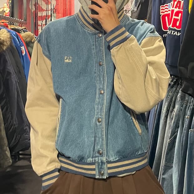 [IM] vtg 데님 바시티자켓