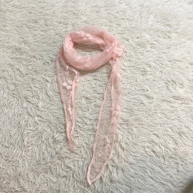 핑크 플라워 머플러 (미착용)