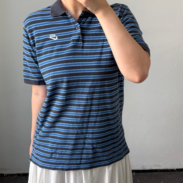 [L] 나이키 스트라이프 카라 반팔티