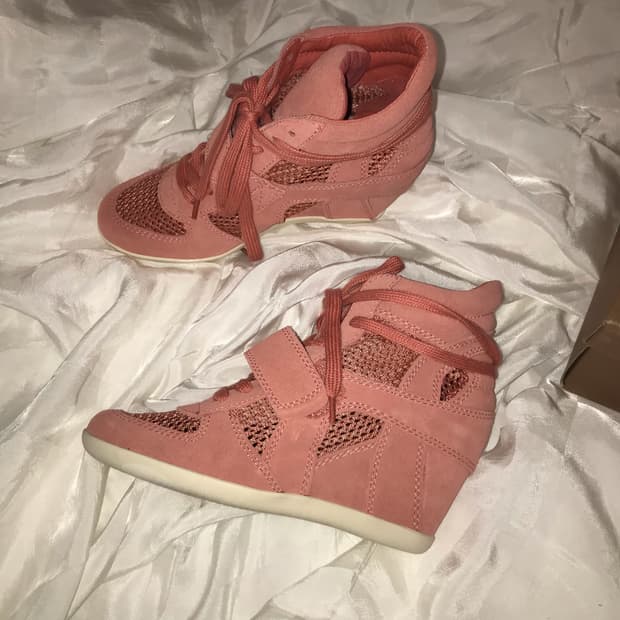 Ash 아쉬 로걀 딸기우유 하이탑 매쉬 웨지 스니커즈