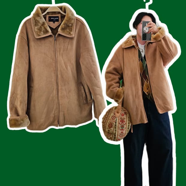 Pierre cardin 베이지 에코퍼 무스탕