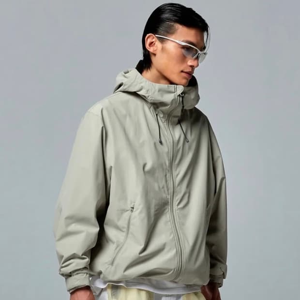 무신사스탠다드 2-Layer 바람막이 카키그레이 자켓 무탠다드