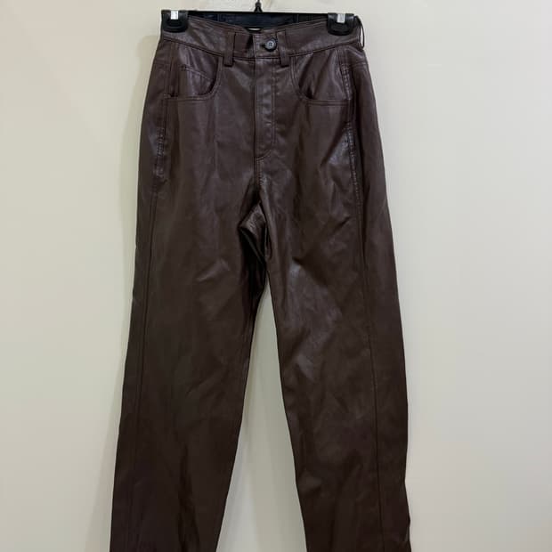 파사드패턴 브라운 레더 팬츠 정품