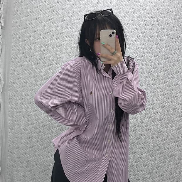 폴로 랄프로렌 레트로 스트라이프 핑크 셔츠 110 C06946