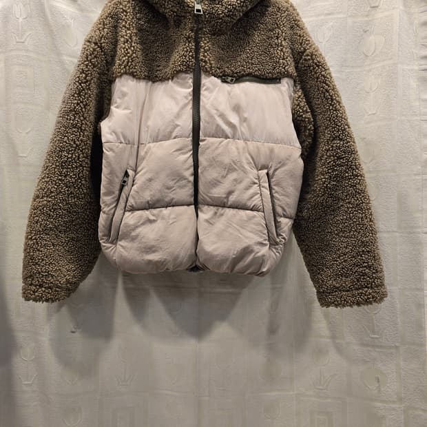 자라 양털 덤블 패딩 후드 점퍼 XS (44)
