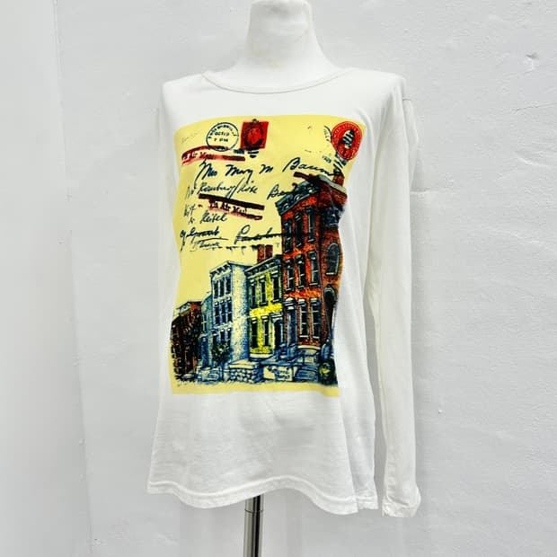 Vintage printing long sleeve 