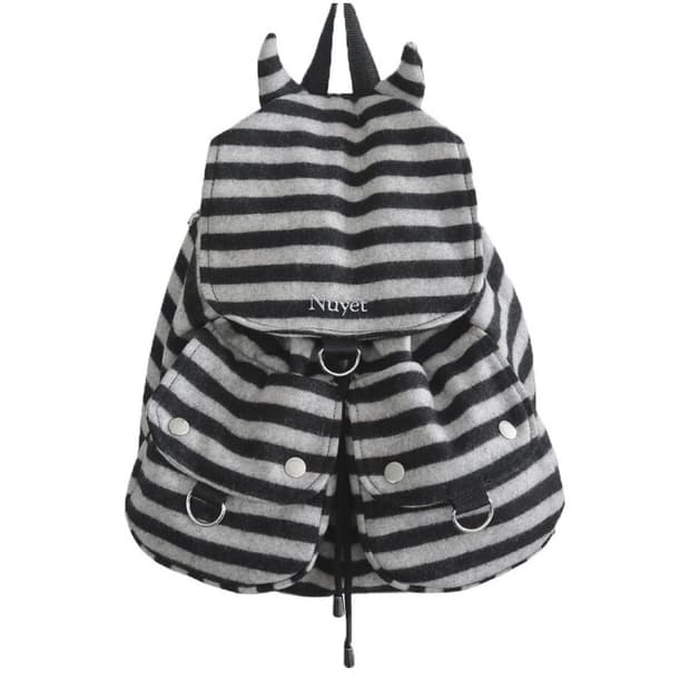 Devil Puff Backpack _ Black Stripe