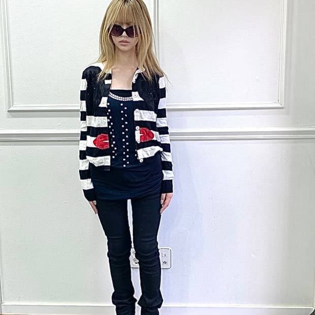 [alice+olivia]2000s Archive Stripe Cardi