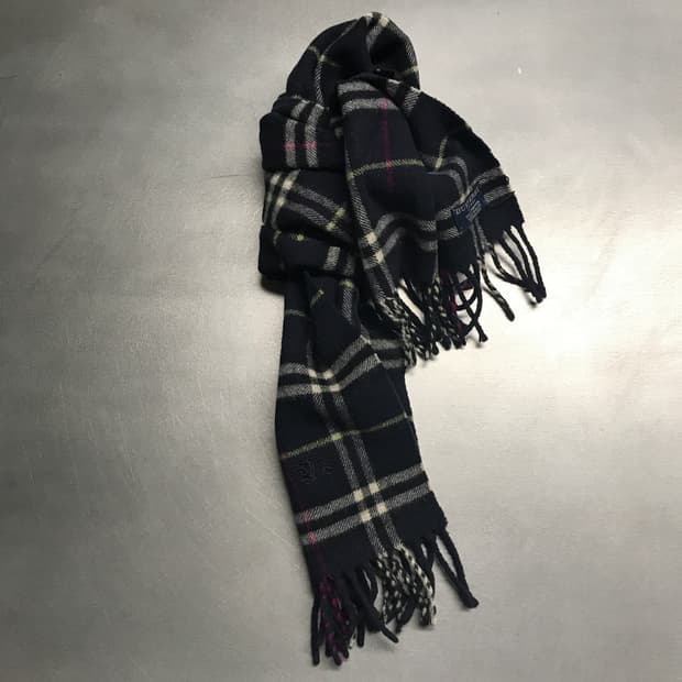 버버리 정품 램스울 머플러 네이비