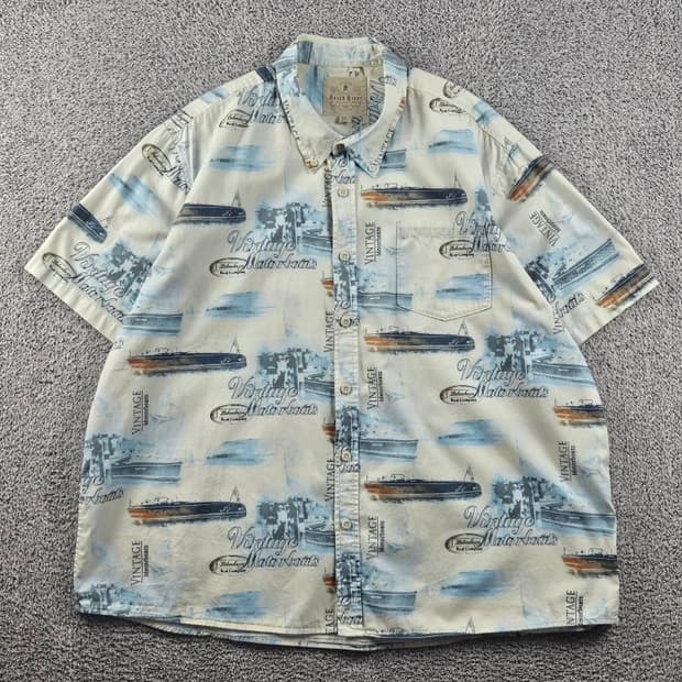 노스리버 패턴 반팔 셔츠 ( 2XL ) / 12798
