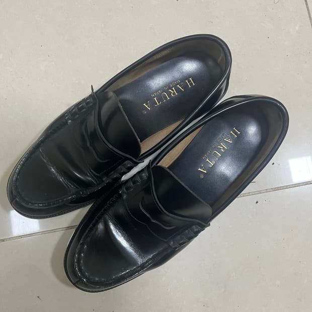 Haruta Penny Loafers Black - Made in Jap