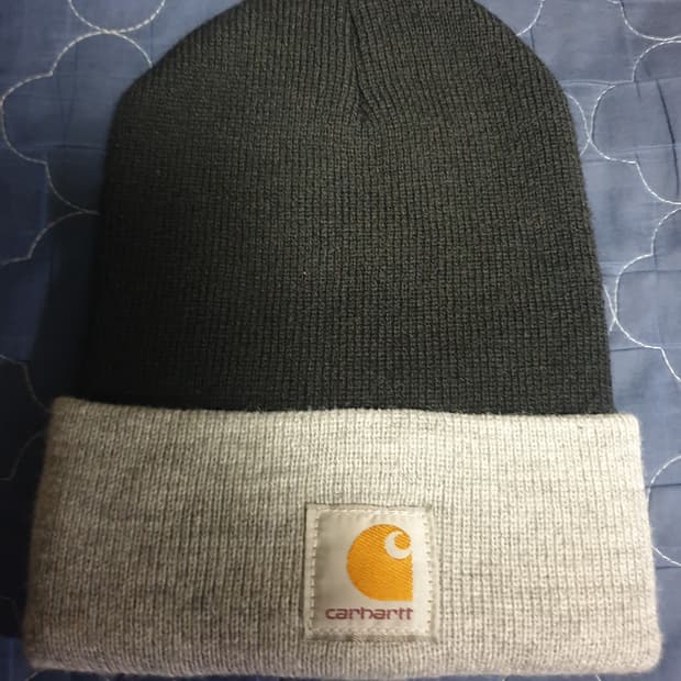 칼하트 배색 비니 블랙&그레이 (OS)