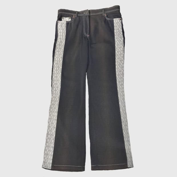 브라운 라인팬츠