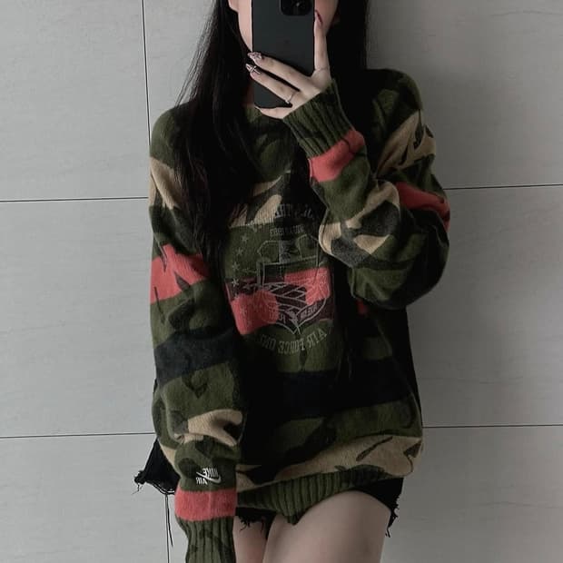 나이키 카모 니트