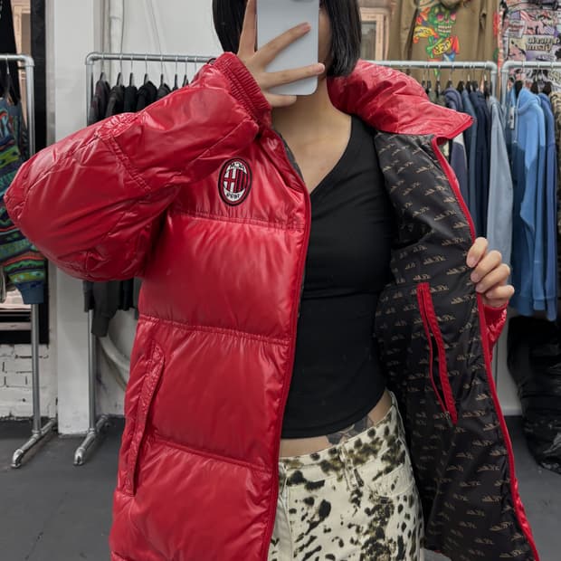 아디다스 AC밀란 레드 패딩