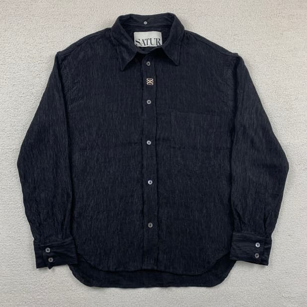 23SS 세터 레이온 크링클 오가닉 셔츠 블랙