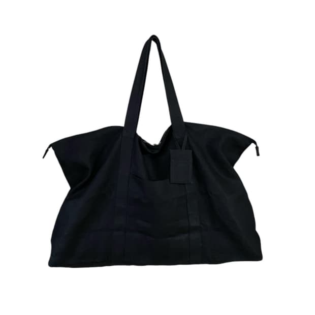 90s Coated Linen Big Boston Bag
