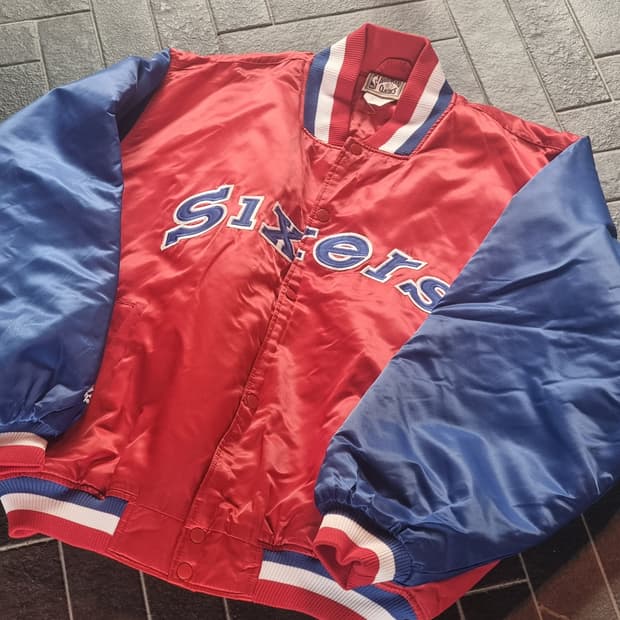 마제스틱 NBA 필라델피아 세븐티식서스 바시티 자켓 점퍼 유니폼 XL