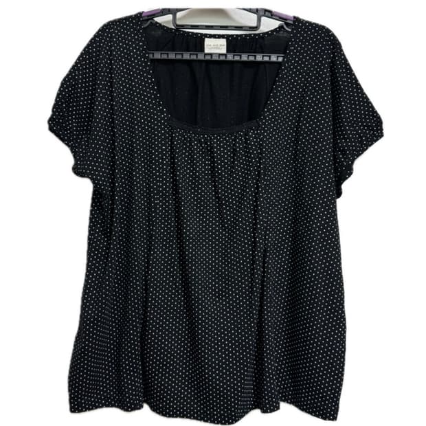 빈티지 도트 반소매 블라우스