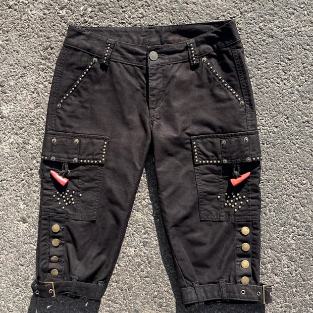 Y2k 밀리터리 펑크 무드 카프리 팬츠 