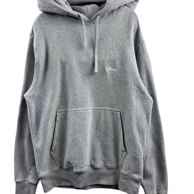 스투시 베이직 자수 그레이후드티1212