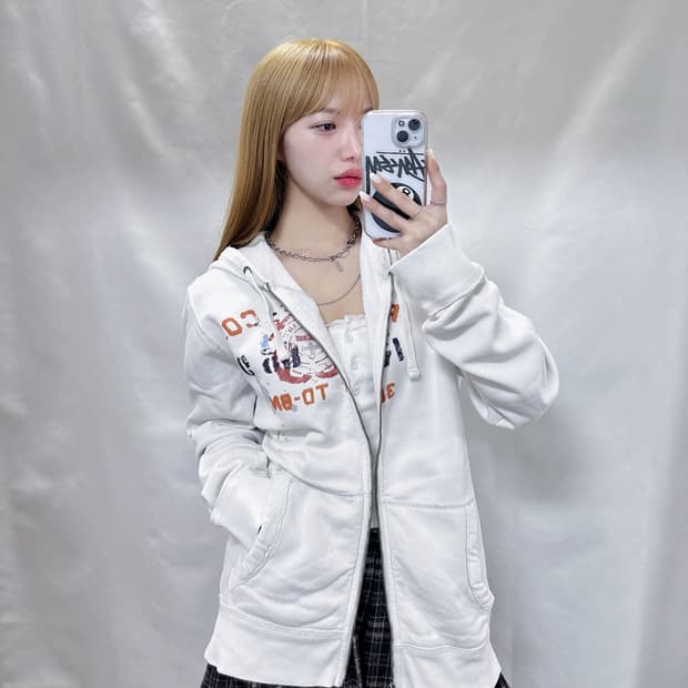 폴로 랄프로렌 화이트 빅로고 후드집업 