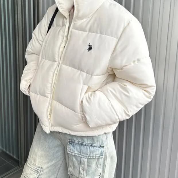 us폴로 숏패딩 화이트